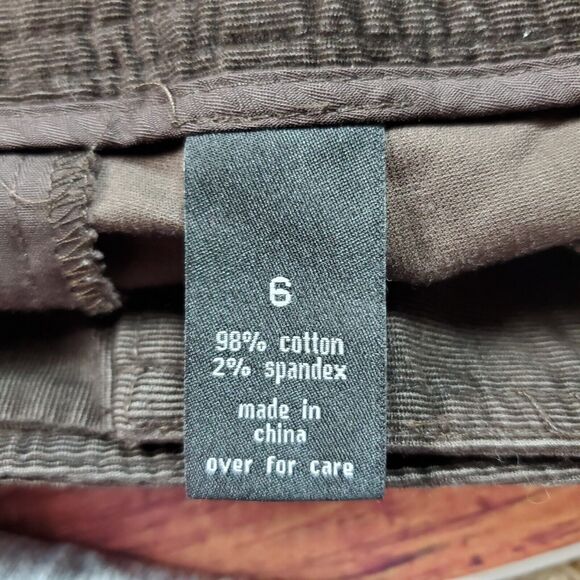 The Limited Corduroy Drew Fit Pants SZ 6 Chocolate Brown Wide Waistband Fall Y2K - Picture 6 of 8